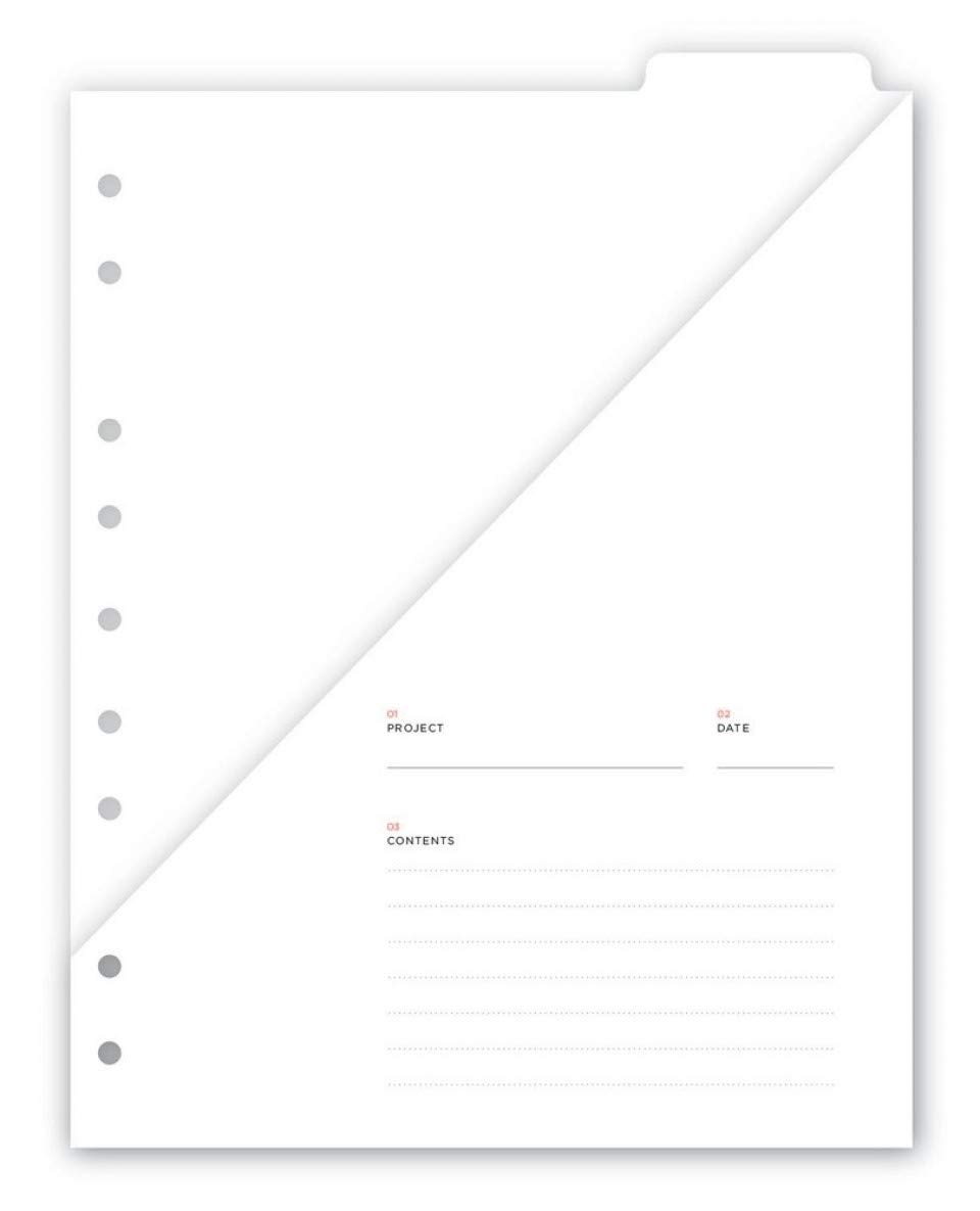 russell+hazel Mini 3 Ring Binder Pocket Folders, White, Set of 5, 6.625” x 8.625”, Model Number: 31766