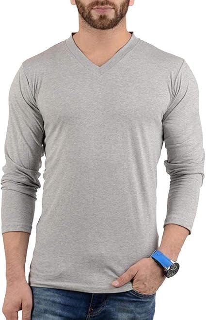 Pack of 3 Plain Long Sleeve Shirt Men - Soft Comfortable V Neck Full Sleeves Fashion Tees for Men - Image 4