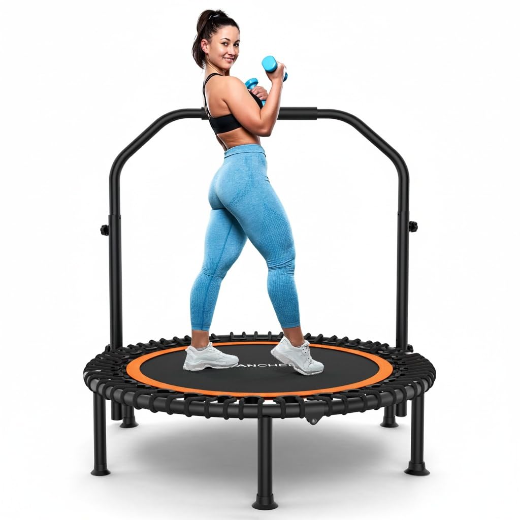 ANCHEER Fitness Trampoline,40"/48" Bungee Rebounder with Adjustable Handle