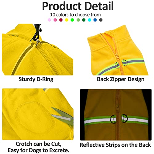 BT Bear Cosy Polar Fleece Coat for Dogs Full body Jacket, Dogs Onesie With D Ring, Zipper with Reflective Jumpsuit - Image 4