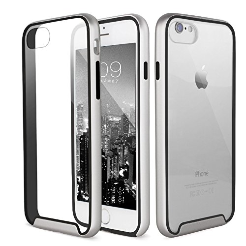 Mobility Element iPhone Case - Best Case for iPhone 7 and iPhone 8 - Premium Cover Provides Protection From Drops, Scratches and Impacts - Transparent Back With Sleek Color Options - Silver/Black