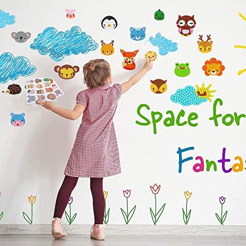 Friendship 34Pcs Diamond Painting Kits for Kids 5D Diamond Painting Stickers Mosaic Kit Craft DIY Diamond Art Stickers for Children(Animal-B)