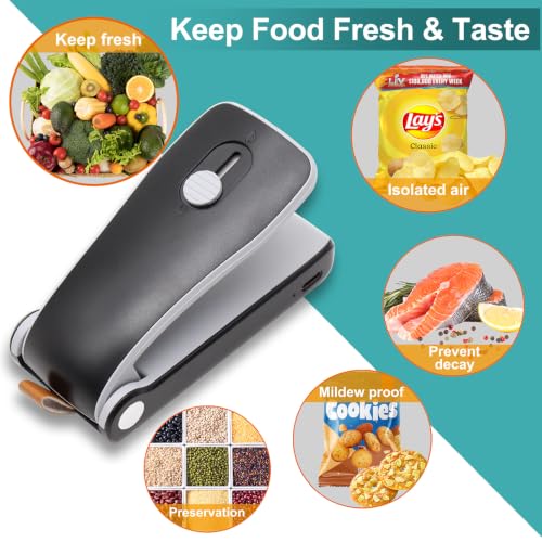 Mini Bag Sealer 2 in 1, Rechargeable Chip Bag Sealer Heat Seal with Cutter - image 2