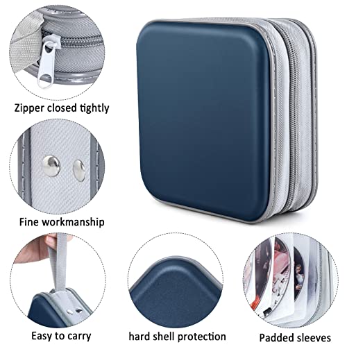 Cd Case, Bivisen Dvd Case Wallet Holder Binder 48 Capacity Cd/Dvd Cases Storage Holder Binder Organizer Wallet Book For Car Home Travel (Dark Blue) #TOP1