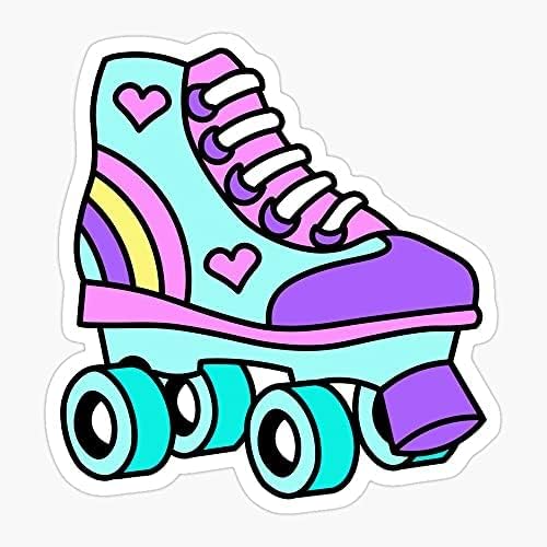 Pack of 3-3 Inch - Roller 80S Skate Derby Skating Retro 90S 1980S Sticker - Printed Vinyl Decal Graphic for Cars, Trucks, Windows, Laptops, Walls,