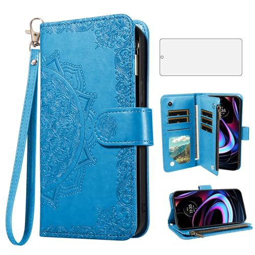 Coque Moto Edge 2021 fleurie à rabat portefeuille pour un quotidien stylé et léger