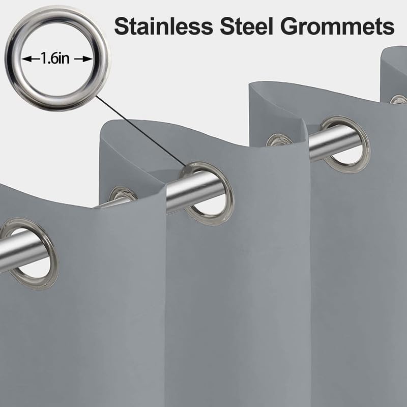Tende impermeabili per esterni, con occhielli, protezione UV, per patio, balcone, gazebo, spiaggia, casa, 1 pezzo, grigio, 264 x 305 cm