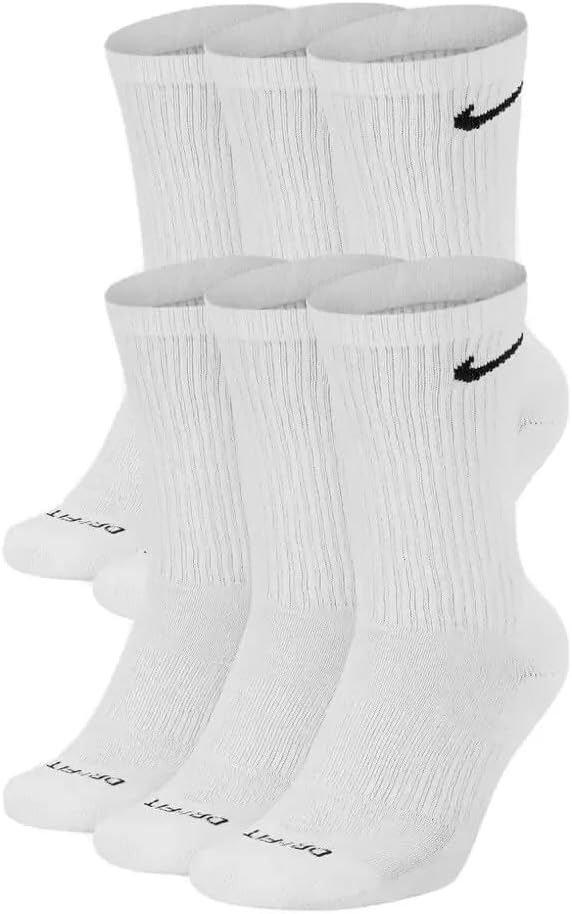 MaxcomMen Everyday Plus Cotton Cushioned Crew Calf Length Socks (3 Pair) White, Black