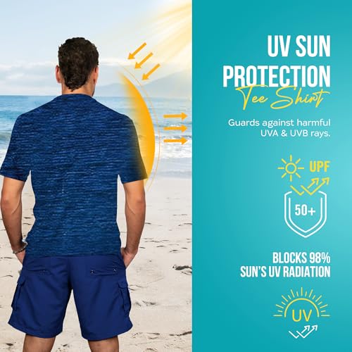 Banana Boat Men Rash Guard Short Sleeve tee Shirt for Men 100% Polyester | Waterproof | UPF 50+ | UV Protection | Quick-Dry | Space Navy Medium2
