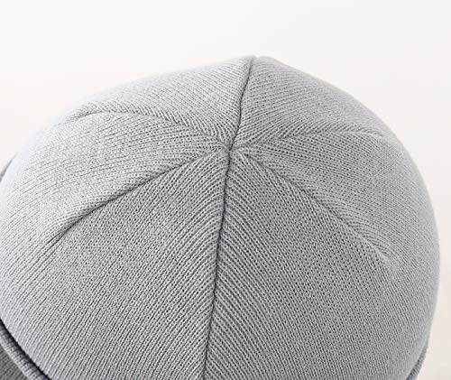 Image of Home Prefer Men's Winter Beanie Hat with Brim Warm Double Knit Cuff Beanie Cap Watch Radar Hat