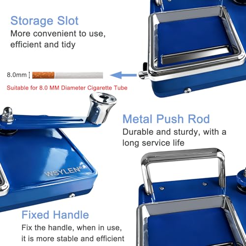 Image of Cigarette Rolling Machine, with Storage Groove, Manual Dual-Track Upgrade Cigarette Machines, Suitable for 8.0 MM Diameter Size Cigarettes (80-100MM Lengths), Dark Blue
