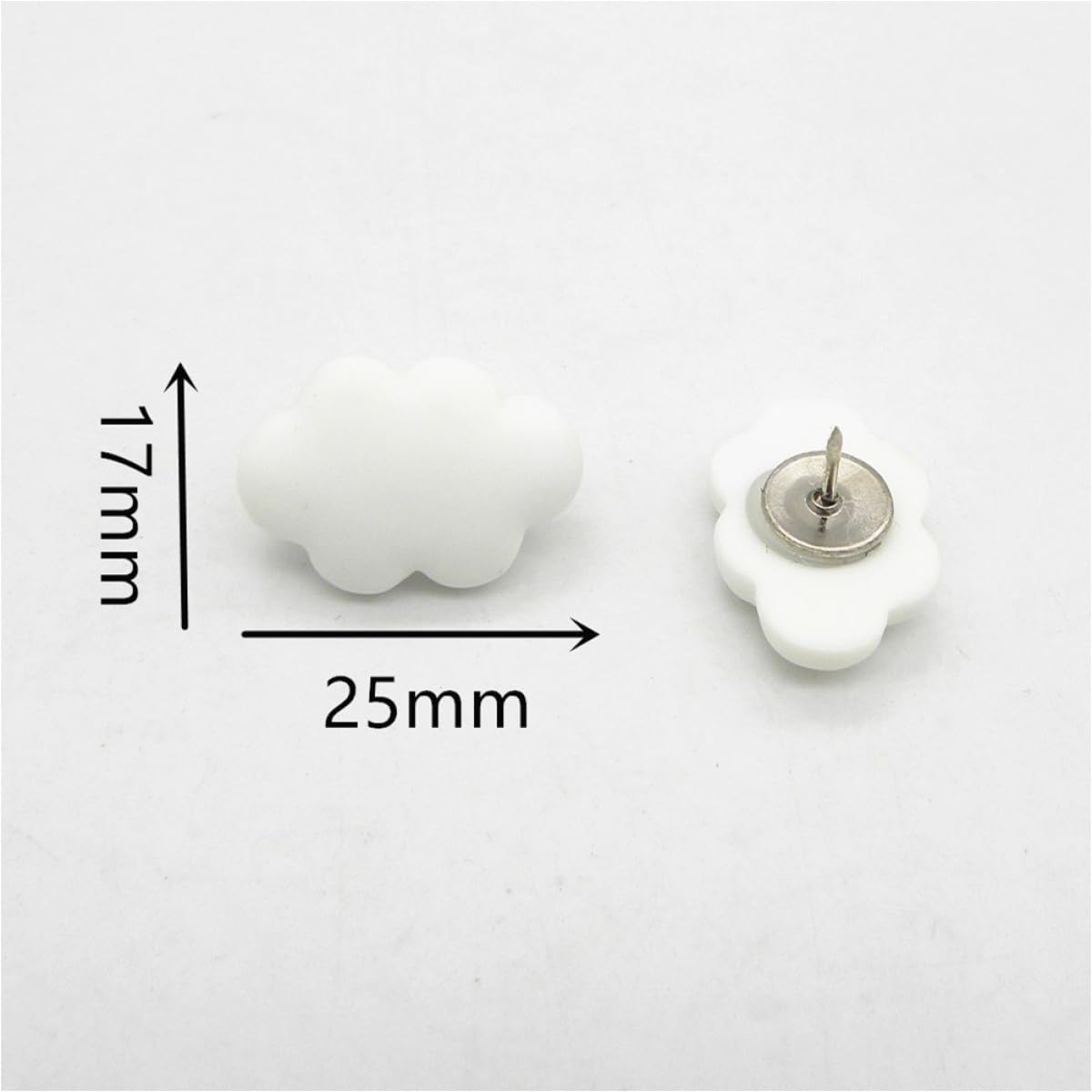 HOMSFOU 5 Sätze Tragbare Stecknadel Für Farbig Korkboard Creme Planke Stifte Mini-stöpsel Reißnägel Schieben Pinnwand Reißnägel Cartoon-stecknadeln Metall Weiß 30 Stück * 5