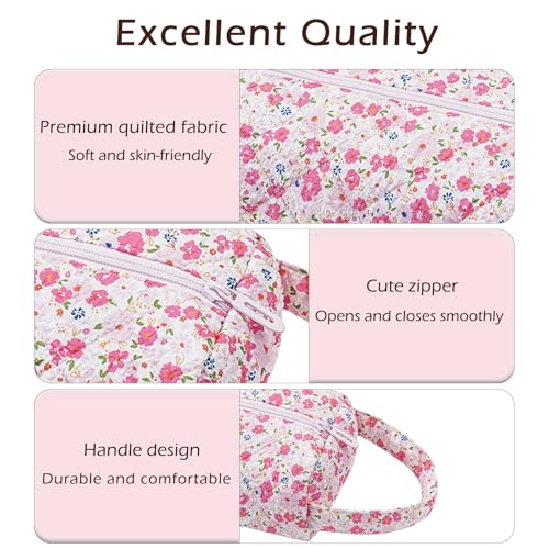 Image of RSRSLEII Quilted Hair Tools Travel Bag,Hair Styling Accessories Storage Case for Shark FlexStyle, Dyson Airwrap Hair Dryer, Curling Iron, Revlon Hair Tools,Portable and foldable(12Pink Blue Flower)