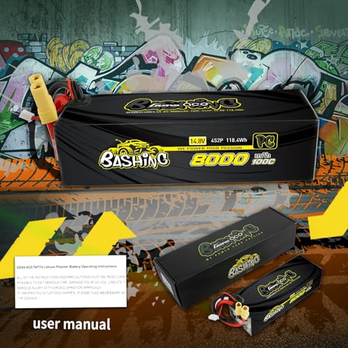 Gens ace 4S 14.8V 8000mAh 100C Lipo Battery with EC5 Plug