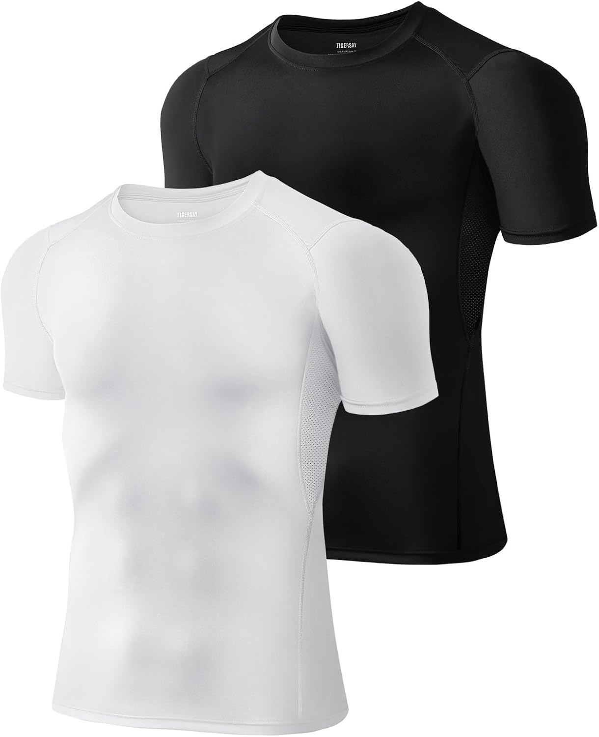 Men's Compression Shirts, Short Sleeve T-Shirt Athletic Compression Tops Workout Sports Base Layer Undershirt
