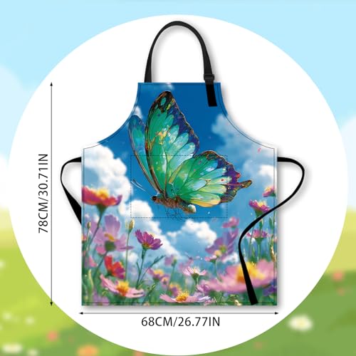 Image of Nuxovilar Decorative Kitchen Apron, 26.77x30.70 Inch Polyester Cooking Wearable Cover