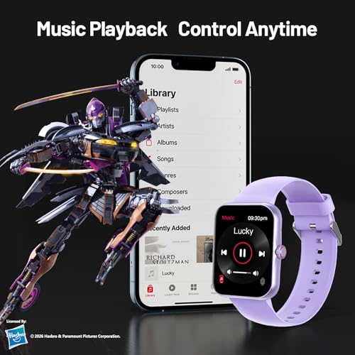 Transformers Fitness Tracker Smartwatch, Kids Smartwatch IP68, Purple - image 5