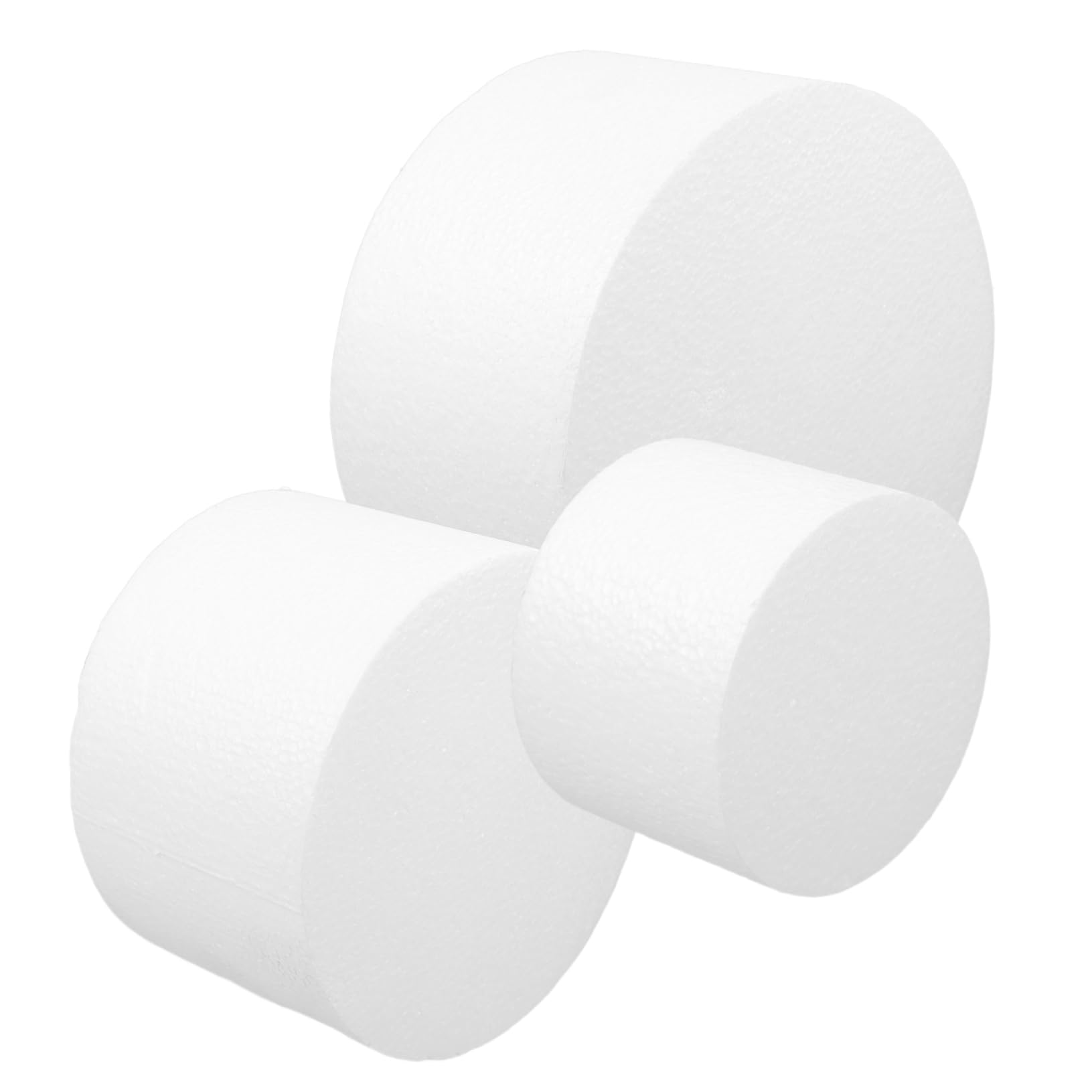 IMIKEYA 2 Ensembles Modèle De Gâteau En Mousse Moule À Cake Rond Mannequins De Gâteaux Ronds Gâteau Rond En Mousse Éponge Artisanale Faux Gâteau De Mariage Blanche 3 Pièces * 2