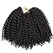 Silike Marlybob Kinky Curl Crochet Hair 8 Inch (3 Bundles/pack) Mali Bob Crochet Braiding Hair Afro Kinky Curl Hair Extension(1#)