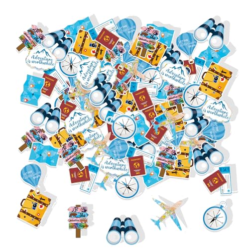 Targonix Lot de 100 confettis sur le thème du voyage - Décorations de table - Aventure mondiale - Pour remise de diplôme, décoration de fête