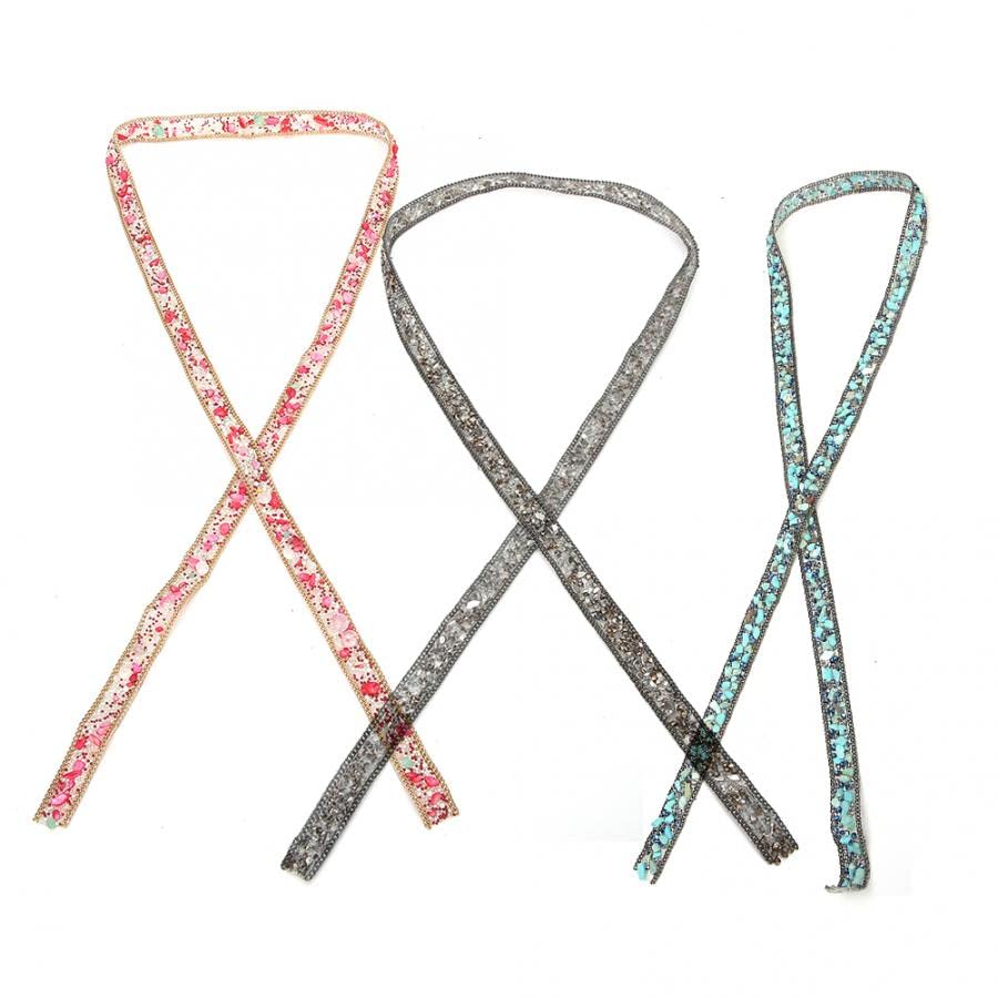 DIY Rhinestone żwir wstążka łańcuszek wstążka wykończenia ubrania buty łańcuszek z kryształkami górskimi wykończenia krawieckie akcesoria do dekoracji-2 (3)