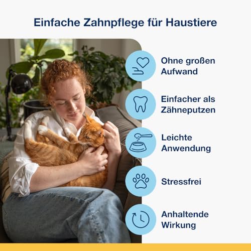 ProDen PlaqueOff Pulver für Katzen Zahnpflege 40 g, natürliche Zahnreinigung, Zahnputzflocken für Katzen bei Zahnbelag und Mundgeruch, Zahnstein und Plaque Entferner