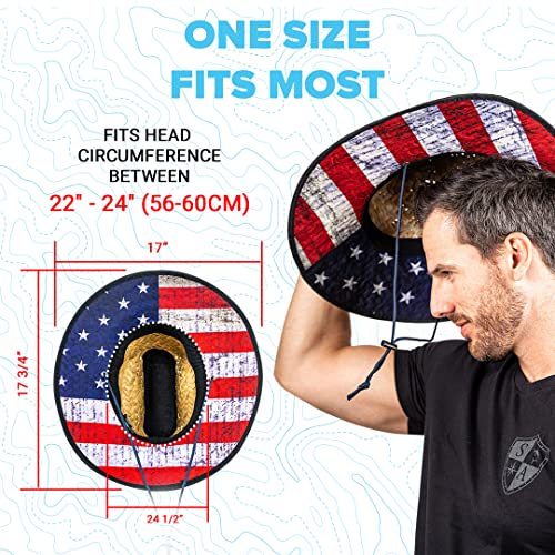 S A Company Summer Straw Hats For Men & Women - Sun Hat Straw Beach Hat For Uv Sun Protection - Wide Brim Straw Hat (American Flag) #TOP3