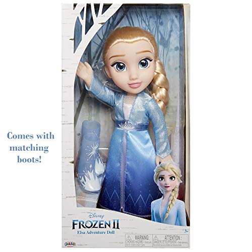 Disney muñeca Princesa Elsa con Vestido, Capa y Botas de Viaje de Frozen II, toddler 35 cm