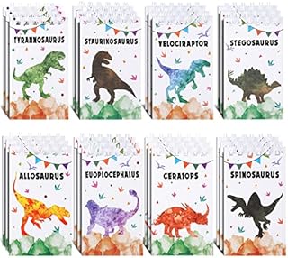 24 Pieces Mini Notebooks for Kids Mini Dinosaur Notebooks Notepad for Kids Dinosaur Party Favor Carnival Goodie Bag Stuffers Journal Notepad Classroom Rewards Supplies for Dinosaur Birthday Party