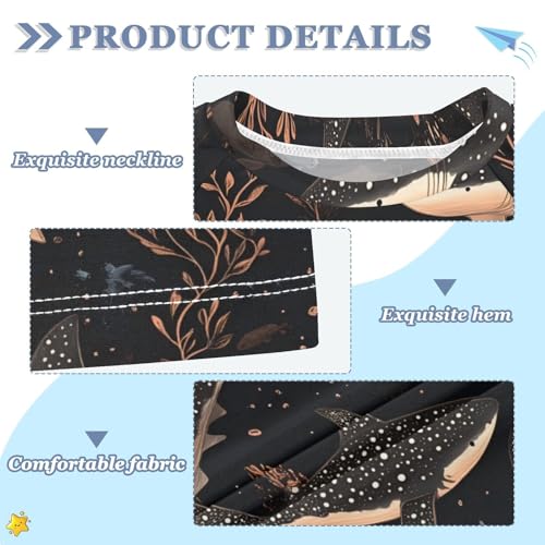Funny Whale Shark Rose Black Short Sleeve Bathing Suit Kids Big Girls Swimsuits Rashguard Girls for 3-12 Years Traje de Banos para ninas3