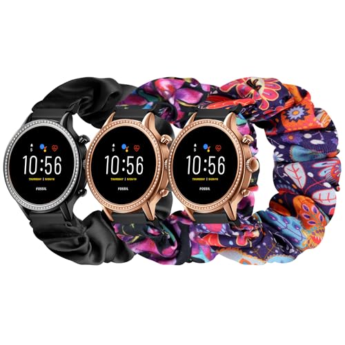 Bracelet montre tissu élastique 16mm 18mm 20mm 22mm style chouchou imprimé pour femme