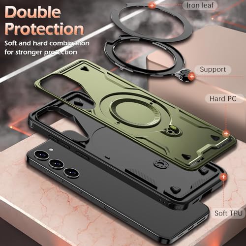 Image of for Samsung Galaxy S22 Case Magnetic with stand [Compatible with MagSafe] [with Screen Protector] Wireless Charging, Shockproof Galaxy S22 5G Case, Ring Holder Phone Cover, for Samsung S22 Phone Case