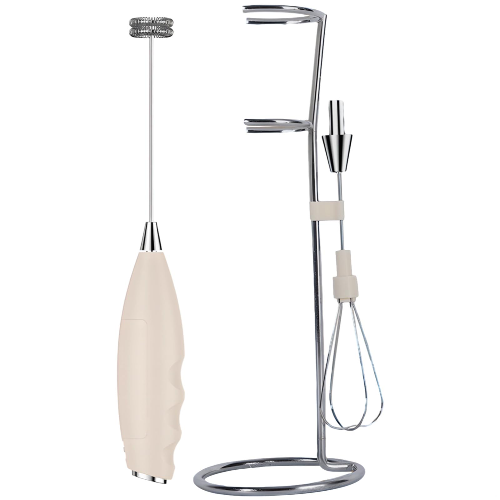 Handheld Electric Milk Frother with Dual Heads, Built-in Battery, Black, Ideal for Coffee and Baking