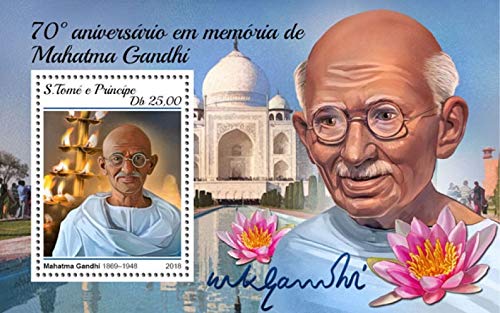 Sao Tome 2018 Mahatma Gandhi 70th Death Aniv Taj Mahal Stamps Miniature Sheet MNH
