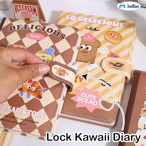 Image of FunBlast Diary for Girls - Kawaii Diary for Kids, Journal Diaries for Girls, Notepad for Students Stationary Items, Birthday Gifts- Random Design (128 Sheets) (Random Print)