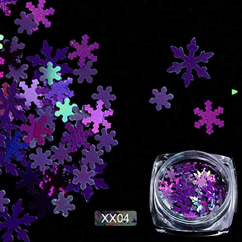 Miss Babe 1 Sets / 7Boxes Snowflake Sequins for Nail Art Decoration Glitter Set Mermaid Laser Sparkly DIY Accessories Nail Flake Trendy Girl Gifts