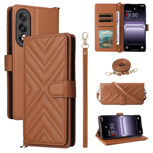 Étui portefeuille OnePlus Nord 5 Ace 5 Ultra marron pour le bureau