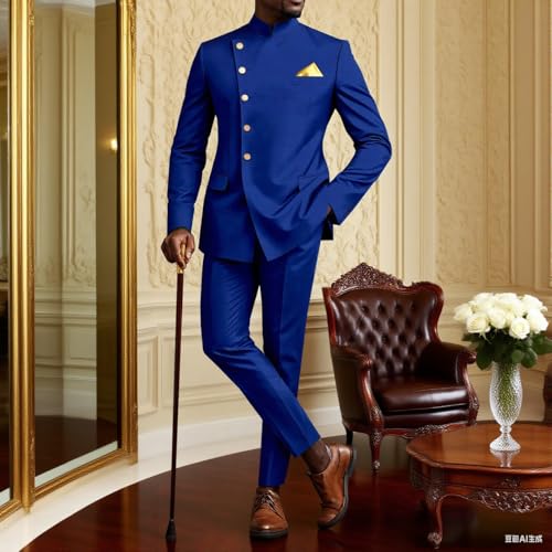 African Suits for Men Dashiki Shirt Pants 2 Piece Set Outfit Nigerian Wedding Attire Clothing2