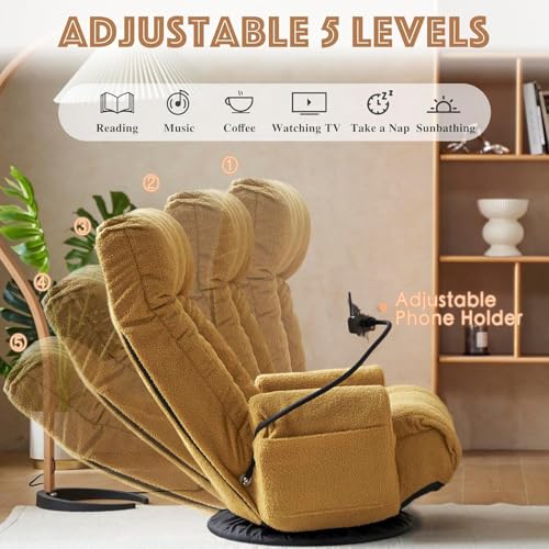 Sillón plegable con reposabrazos y color amarillo miniatura 3