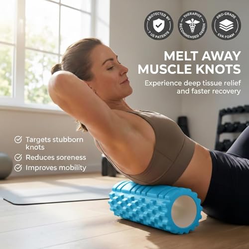 Image of DR PT High Density EVA Foam Roller for Deep Tissue Massage & Muscle Recovery | Back & Leg Pain Relief Roller for Gym, Yoga & Physiotherapy | Improves Flexibility & Reduces Muscle Soreness