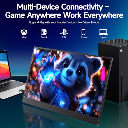 Image of 15.6 inch Portable Monitor for Laptop, USB‑C HDMI Laptop Screen Extender