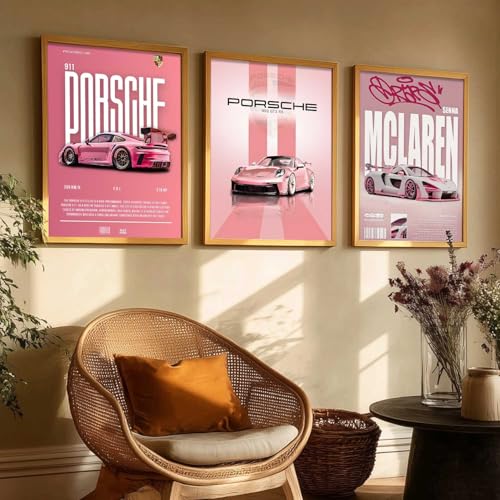 Image of kotart Big Sports Cars Framed Posters Gift Items for Boys Room Wall Decoration Bedroom Living Room Office Studio Decor | Car Poster Frame for Wall Decor Set Of 3 Size (13 X 17 inch)