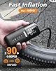 Bike Pump Electric, Portable Bicycle Pump with Gauge, 150PSI Bike Tire Air Pump with Presta and Schrader Valve for Bikes, E-bike, 2300mAh #1