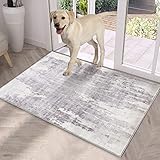 Door Mat, Front Indoor Door Mat Faux Wool Non-Slip Entryway Rug Absorbent Abstract Throw Rug for Ind