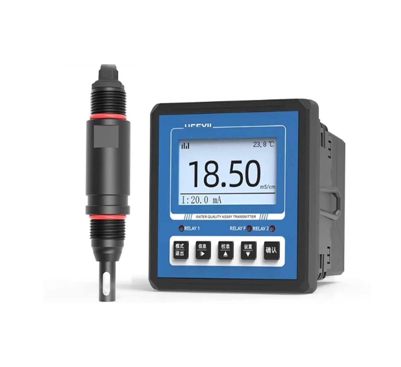 Controlador analizador en línea de conductividad/resistividad 0-70mS/cm con electrodos originales