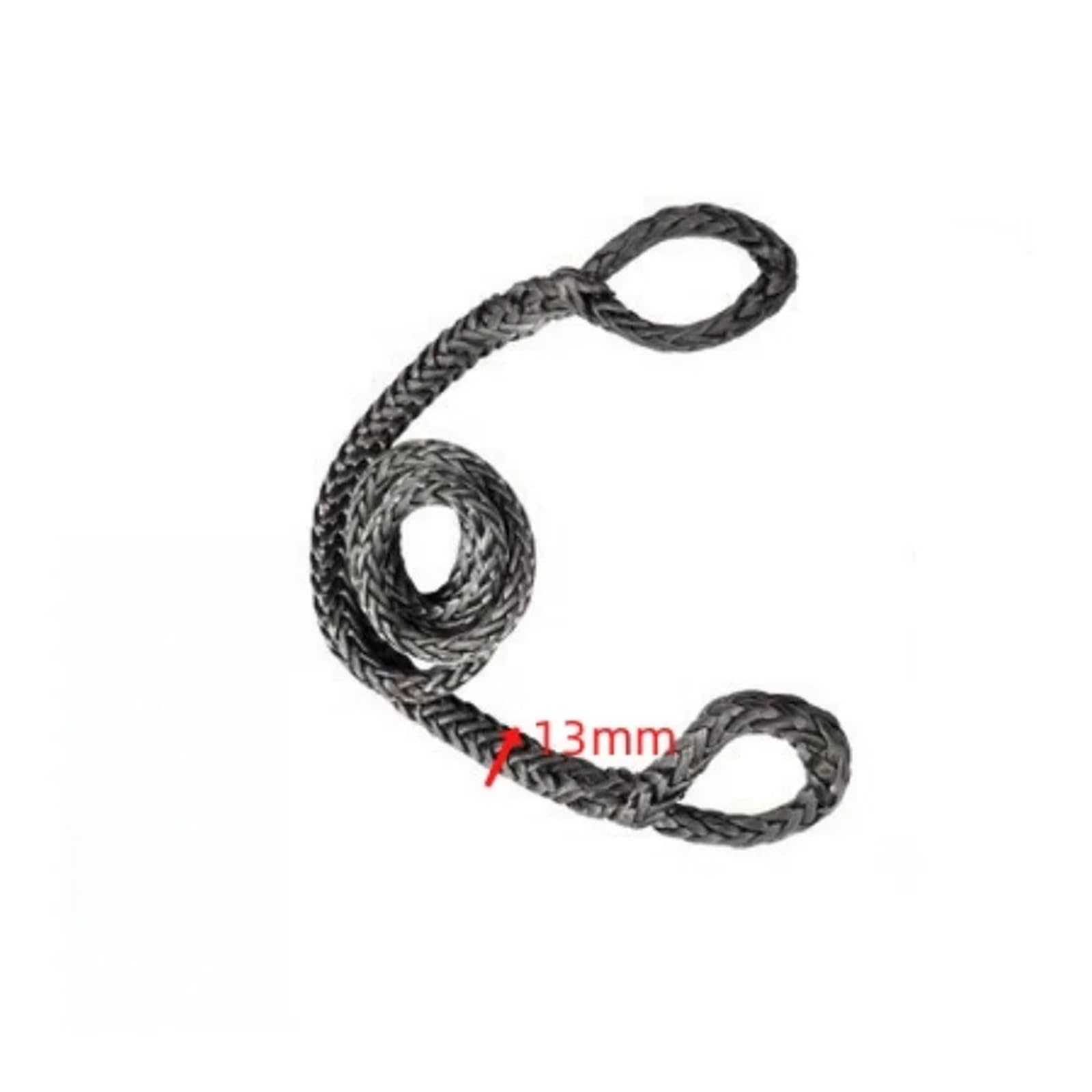 1 pièce 25 m x 13 mm 26500 lb/12 tonnes synthétique Hug A Tree Winch Sangle de treuil d'arbre Extension de Corde Corde de Traction Tout-Terrain