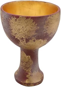 N+B Indiana Jones Holy Grail Cup, Resin Goblet, Gold, Modern, Reusable, Halloween Decor, 5.51 x 4.92 x 4.92 inches