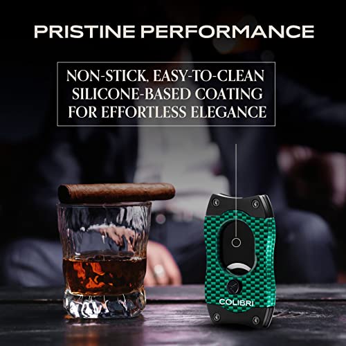 Colibri S-Cut Cigar Cutter, Carbon Fibre Pattern, Classic Straight Cut, Up-to 66 Ring Gauge Cigars, Non-Stick Coating - Image 4