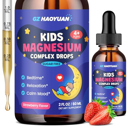 Kids Magnesium Liquid Drops - Magnesium Glycinate Drops for...