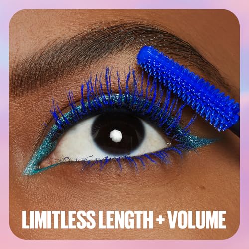 Maybelline New York Sky High Blue Mist Mascara für extreme Länge & volles Volumen, Wimperntusche in intensivem Blau für einen strahlenden Augenaufschlag, Tower Flex Bürste&Bambusextrakt, Langanhaltend
